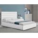 Modern Upholstered Platform Bed With White Headboard 50pcs MOQ