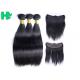13*4 Straight Frontal Peruvian Human Hair Lace Closure / Lace Front Closure Piece