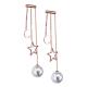 Fashion jewelry moon star hanging pearl earring rose gold stud earring sets