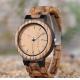 OEM ODM Supported Wooden Quartz Watch , Round Mens Wooden Wrist Watch