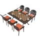 Aluminum 6 Seater Garden Furniture Black 18in 6 Person Patio Table