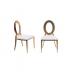 Wedding Party Event Stainless Steel Golden Round Backrest Dining Chair