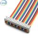 IDC 2.54 Pitch 34 Pin Flat Cable Rainbow Color UL2651 28AWG