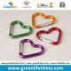 Sungifts manufacture mini heart shape metal aluminum carabiner hook colorful holders