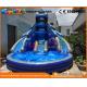 Dark Blue Outdoor Inflatable Water Slides Digital Printing For Kids And Adults