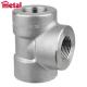 Normal Pipe Thread Female Tee Pipe Fittings 1/2 Sch160 ASTM A182 F304 3000#