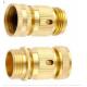 Solid Brass Garden Hose Connectors , Brass Quick Connect Water Hose Fittings