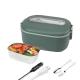 Leakproof Electric Lunch Box Stainless Steel Quick Heating Light Blue Color