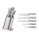 A whole set of professional kitchen knives with knife block handle material S/S.18/0