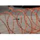 Yellow Fence Razor Barbed Wire Electrostatic Prison Razor Wire Powder Spraying