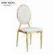 Gold Banquet Dining Chair Luxury White Stainless Steel Hotel Stackable Dining Chairs