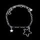 Stars Shape Plain Silver Bracelet Silver Hollow Shining Special Gift Design