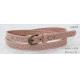 Old Brass Buckle Pink PU Ladies Belts With Punching Patterns