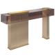 Rectangle Stainless Steel Entrance Table Wall Table Brushed Gold Metal Base Acrylic Top Hotel Villa And Living Room Use
