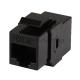Black Cat5e Coupler Module with 1000Base-T Data Rate Support Inline Keystone Type