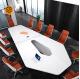 Diamond Shape Modern Office Conference Table Acrylic Solid Surface Material