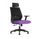 Lumbar Supported High Back Mesh Office Chair with Adjustable Headrest black & purple