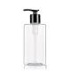 Square Clear Plastic Shampoo Bottles With Pump Personal Care Packaging 500ml