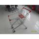 60L Steel Supermarket Shopping Carts With Flat / Auto Walk Casters