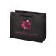 OEM Paper Packaging Bags , Black Kraft Gift Bags With Purple Foil Stamping
