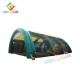 36m Long Inflatable Tunnel Tent With Yellow Roof Green Frame Black Net
