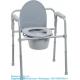 Folding Steel Bedside Commode Chair, Portable Toilet, Supports Bariatric Individuals Weighing Up To 350 Lbs