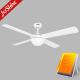 LED Solar Ceiling Fan Energy Saving Dc Motor 6 Speeds White Mdf Blade