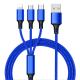 USB  Multi 3 In 1 Braided Charging Cable 4 Head Custom Logo  For Iphone