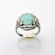 Women Jewelry 925 Silver Ring with Round Blue Chalcedony Cubic Zirconia  (F43)