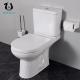 Floor Mounted Two Piece Toilet Bowl with Dual Flush Elongated Shape