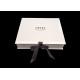 Ribbon Closure Open Custom Printed Shipping Boxes White Paperboard Folding