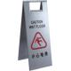 Temporary Portable Sign Stand  Stainless Steel Wet Floor   300*280*600mm