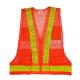 Orange Reflective Safety Vests Construction High Visibility Vest Zipper Closure