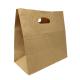 CMYK Printed Custom Brown Kraft Paper Bag With Die Cutting Handle