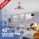 OEM Multi Color LED Ceiling Fan for in Dinning Room at Home Hotel Office