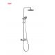 Temperature Adjustable Thermostatic Faucets Shower Exposed Mixer Column Set Chrome Brass