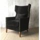 Fabric upholstery oak wood hotel lounge chair/single sofa/living room single sofa