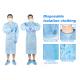 Blue Protective Coverall Medical Use Non Woven Sms Tie Back Disposable Surgical Gown For Hospital