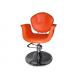 Soft Orange Hair Cutting Unique Salon Chairs Square Base With Rubber Ring