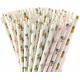 Hawaiian Tropical Party Pineapple 12mm Paper Straws Luau Decorations