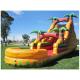 Yellow 22 Ft Tropical Fiesta Breeze Water Slide Inflatable Water Slides With Pool