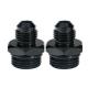 3mirrors Aluminum Alloy ORB-8 O-Ring Boss -8AN to -6AN Male Adapter Fitting Straight Black Anodized