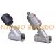 Stainless Steel Pneumatic Threaded Angle Seat Valve Double Acting
