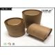 Round Brown Cardboard Tea Gift Box / Tea Gift Packaging Boxes With Metal Cover
