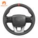 Cheap Black Pu Faux Leather Steering Wheel Wrap Cover For Toyota Hilux Pickup 2.0 2.4 2.8 P/U SC E DC G Indonesia 2015-2024