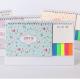 Small Size Desk Wall Calendar With 30 Sheets Notes /  4 Color Sticky Notes