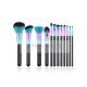 12 Piece Colorful Synthetic Makeup Brushes For Everyday Use And Professional