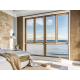 Modern Residential Aluminium Sliding Windows Waterproof Woodgrain Finish
