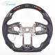 Honda Led Red Stripe Forged Carbon Steering Wheel Black Leather Perforated