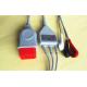 Red One Piece ECG Lead Wires 3.2 Metre Bionet ECG Cable ISO13485